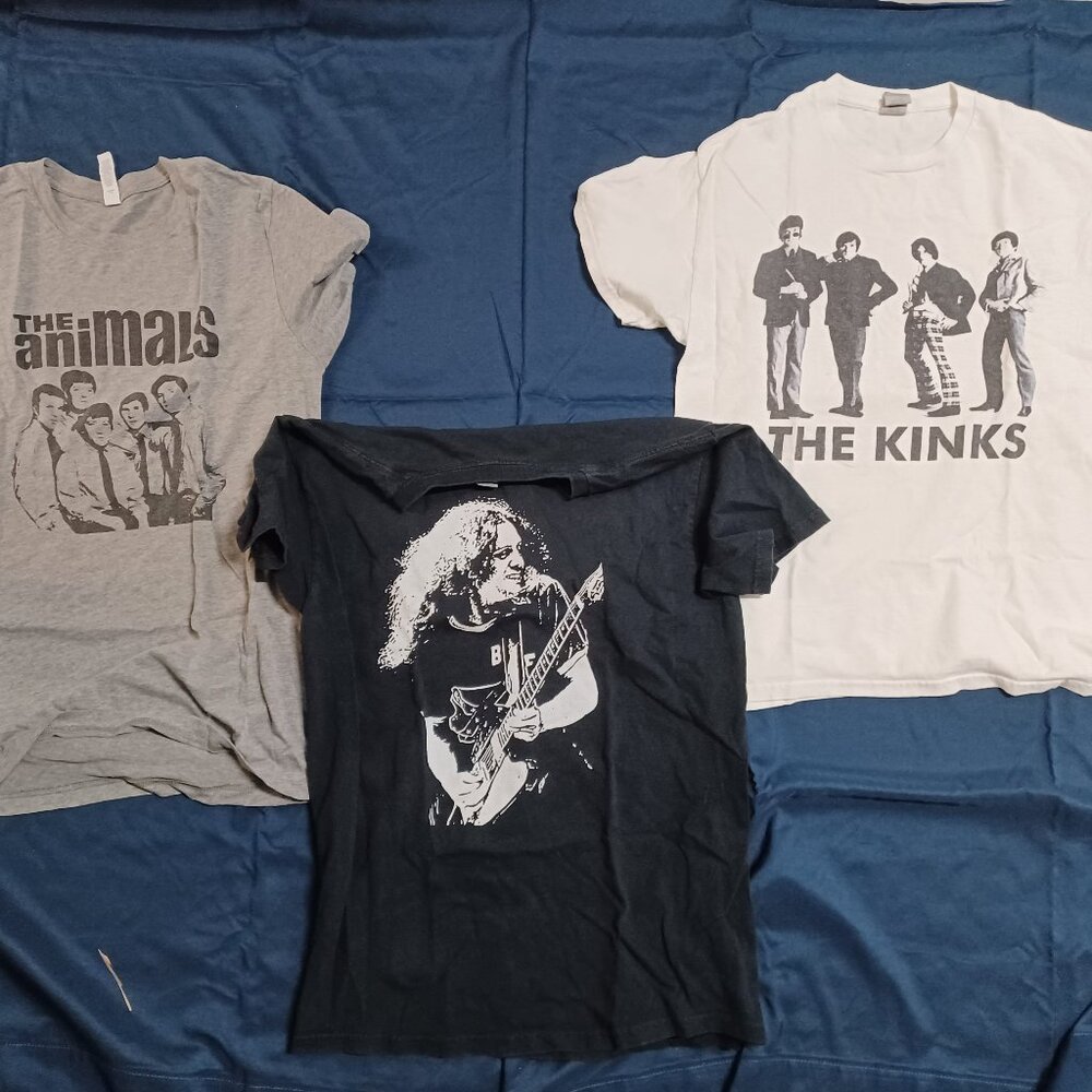 Bands T-shirt Bundle - Small/Men Medium - The Animals, The Kinks, Lynyrd Skynyrd
